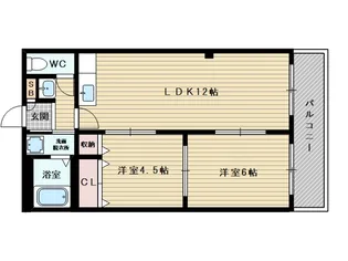 三恵上新庄ハイツ【4階】の間取り