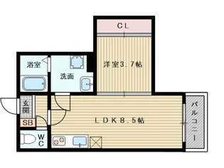 ハーモニーテラスRen相川【2階】の間取り