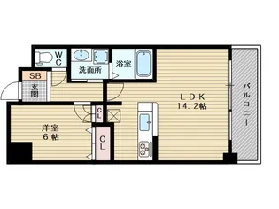 セノアタワー新大阪【9階】の間取り