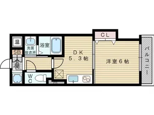 豊里セレニテ【4階】の間取り