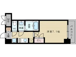 S-RESIDENCE新大阪駅前【6階】の間取り