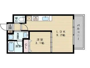 アーバンフラッツ西中島【7階】の間取り