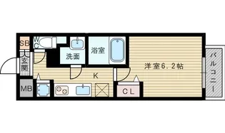 メインステージ新大阪【6階】の間取り