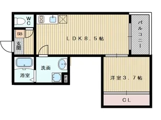 ハーモニーテラスRen相川【1階】の間取り