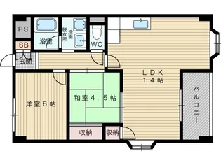 北淀宝ハイツベゴニア【6階】の間取り