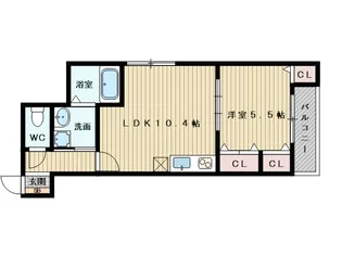 フジパレス上新庄東【1階】の間取り