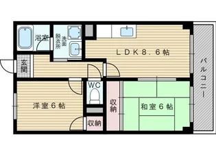 エトワール上新庄【6階】の間取り