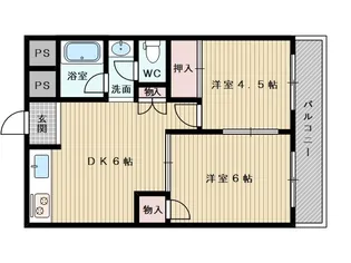 コーポくにじま【2階】の間取り
