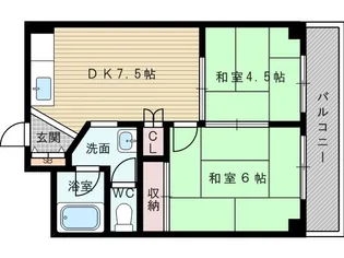 淡路第3ダイヤモンドハイム【6階】の間取り