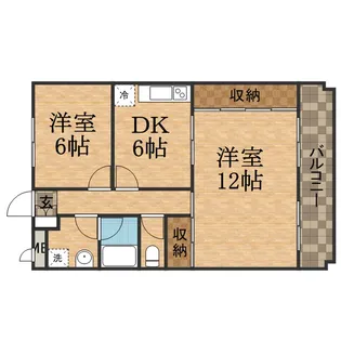 2LDKの間取り画像