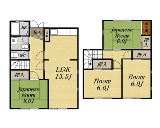 兵庫県宝塚市山本中3丁目【タウンハウス】の間取り