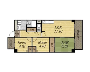 カルムエール乾【205号室】の間取り