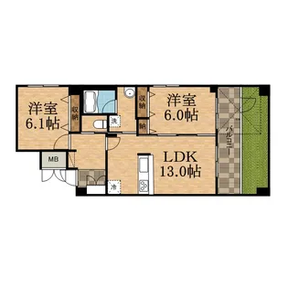 グローリーパレス中山【1階】の間取り