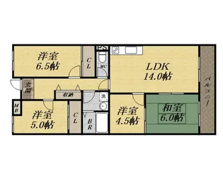 クレセール宝塚【3階】の間取り