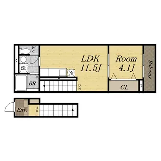 リベルテ逆瀬川【2階】の間取り