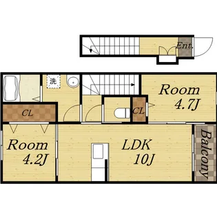 ソテ・ドゥシュ宝塚【2階】の間取り