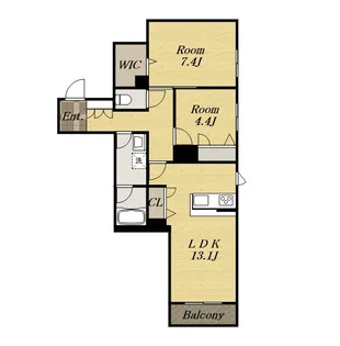 Espoir宝塚・川面【1階】の間取り