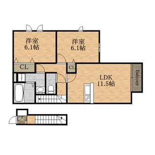 セジュール東宝塚【2階】の間取り