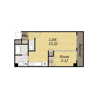 1LDKの間取り画像