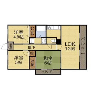 ゼフィール宝塚【1階】の間取り