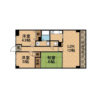 ゼフィール宝塚【3階】の間取り