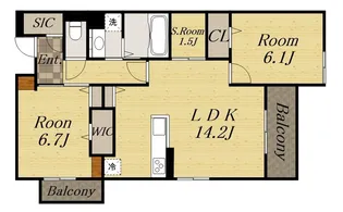 2SLDKの間取り画像