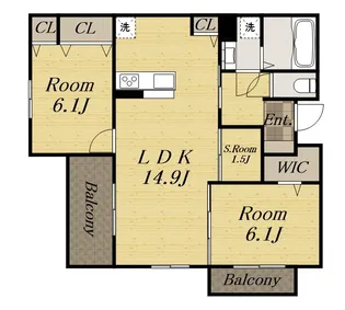 2SLDKの間取り画像