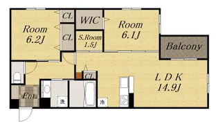 2SLDKの間取り画像