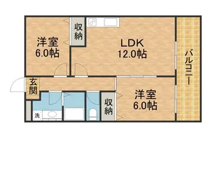 インペリアル中田【203号室】の間取り