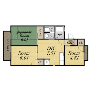 セジュール中山Ⅰ【1階】の間取り