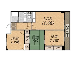 メルベーユ宝塚【2階】の間取り