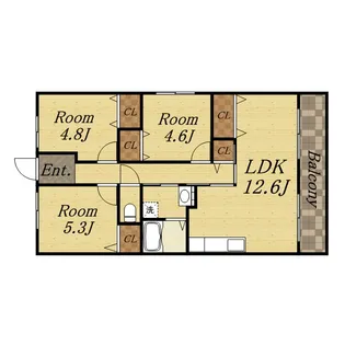 ゴールドヒル宝塚【301号室】の間取り