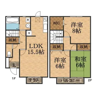 兵庫県宝塚市旭町2丁目【タウンハウス】の間取り