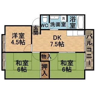 ハイツ椿園2【1階】の間取り