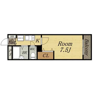 クレール宝塚Ⅱ【3階】の間取り