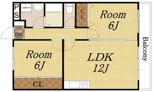 2LDKの間取り画像