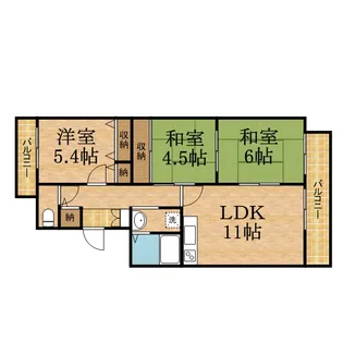 サンセリテ宝塚【3階】の間取り
