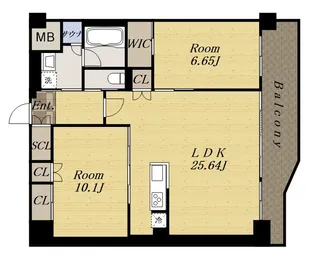 プレジオ宝塚ASIAN【2階】の間取り