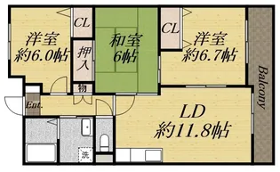 メルベーユ宝塚【3階】の間取り