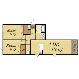 シャーメゾングリナージュ【1階】の間取り