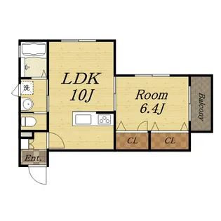 1LDKの間取り画像