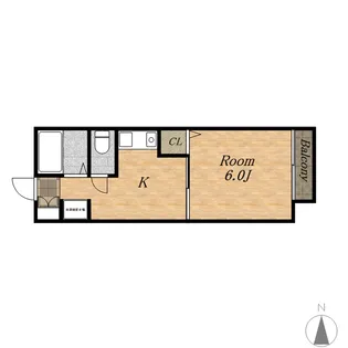 エステート小林【201号室】の間取り