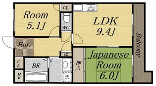 アルカディア宝塚【202号室】の間取り