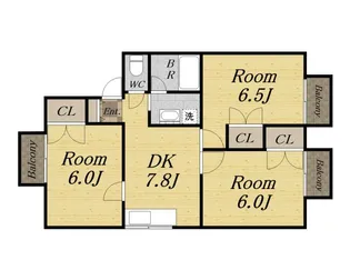 CREA三笠町【2階】の間取り