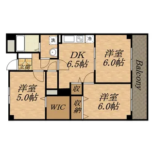エーヴィヒ畠中Ⅰ【3階】の間取り