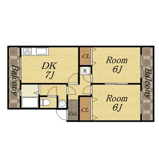 ラムール売布【401号室】の間取り