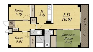 センチュリーコート宝塚【203号室】の間取り