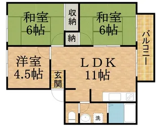 グランドタウンⅠ【203号室】の間取り