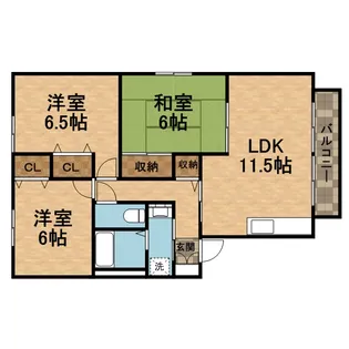 グリーンフォーレスト伊丹 C棟【107号室】の間取り