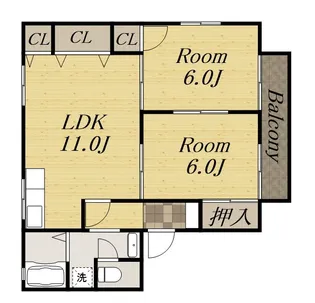 セジュール中山Ⅱ【102号室】の間取り